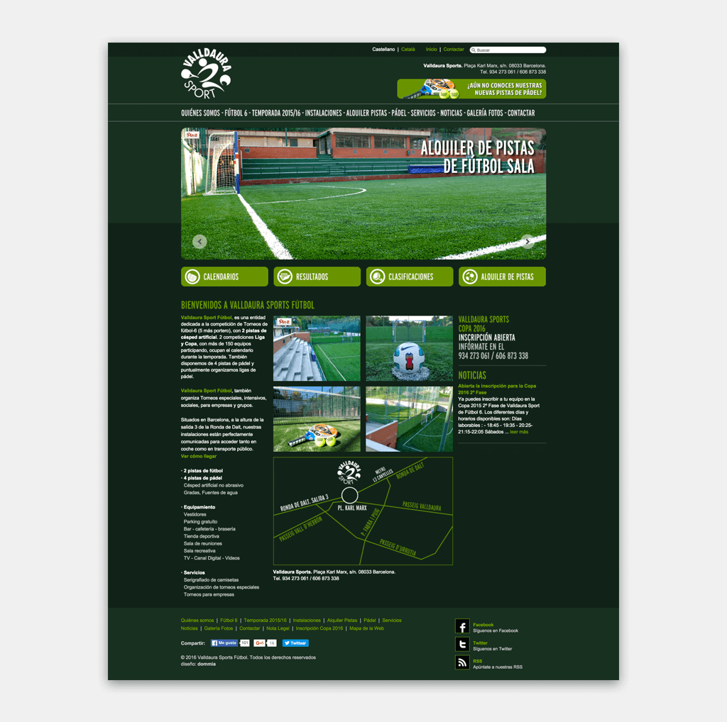 Pàgina Web Valldaura Sport