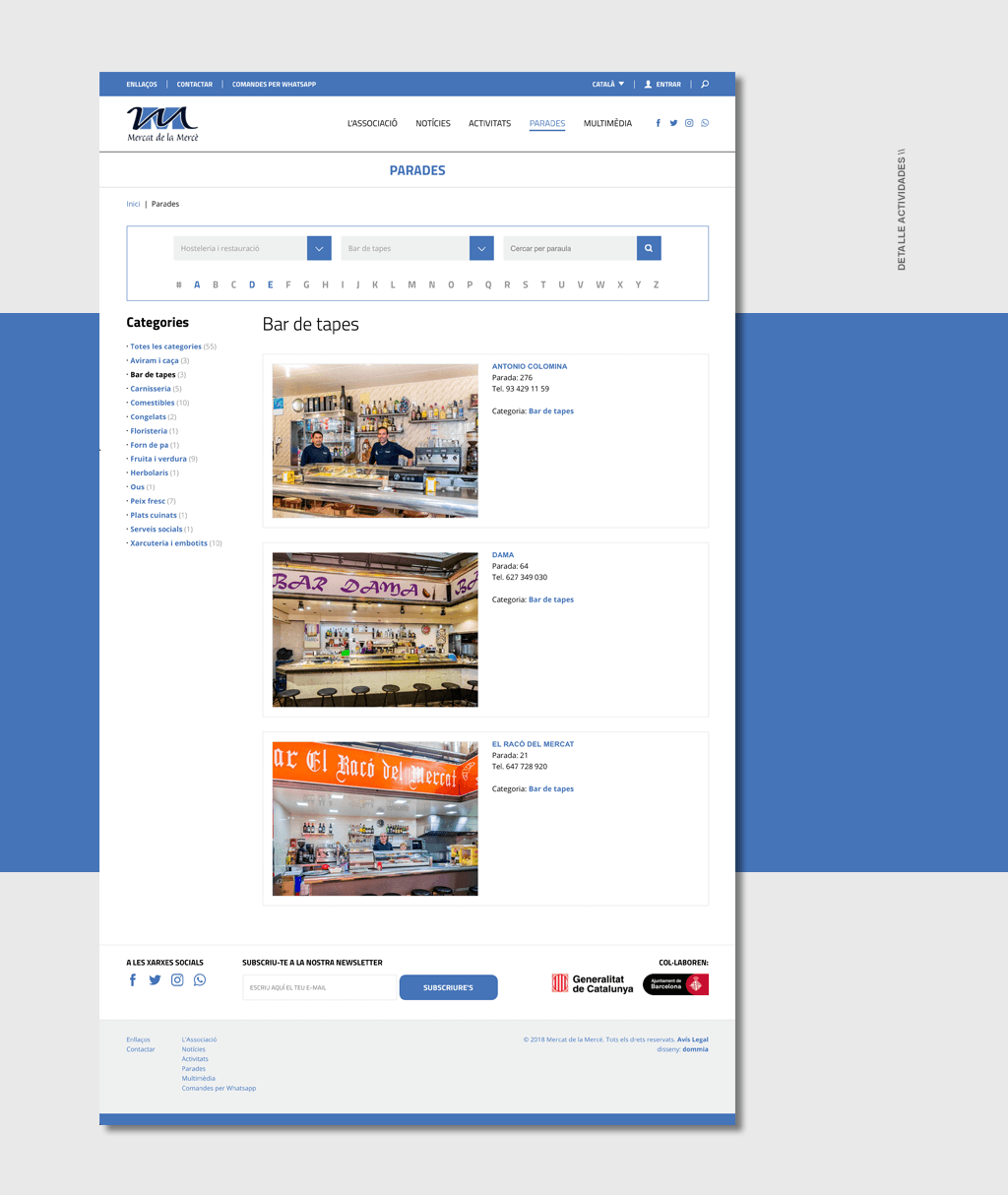 Página Web del Mercado de la Mercè