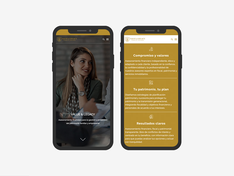 Pgina web Value&Legacy